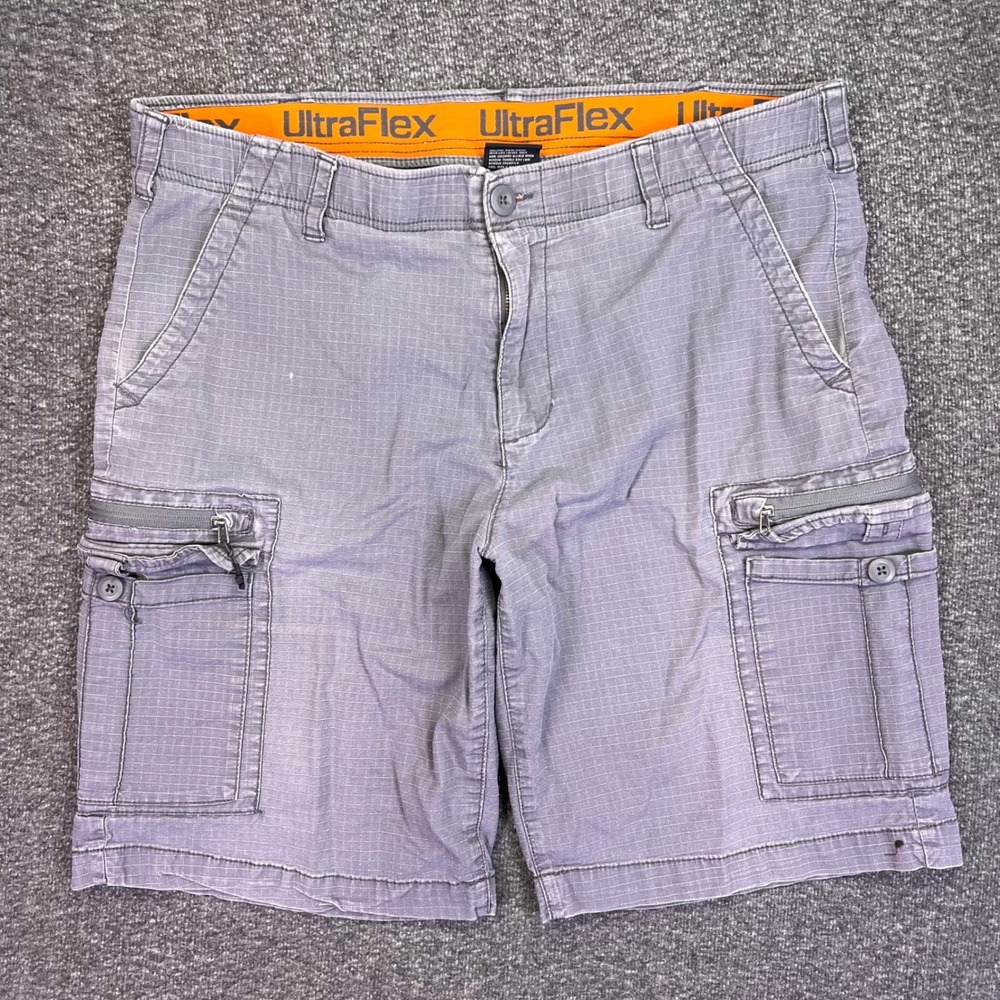 Urban Pipeline Cargo Shorts Mens 40 Grey Ripstop Casual UltraFlex Utility 261682
